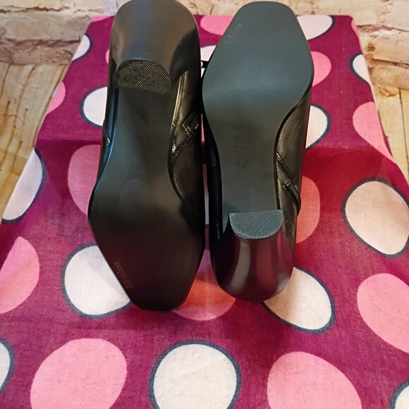 Madeline Black Leather Ankle Boots Size 7M - Picture 7 of 10